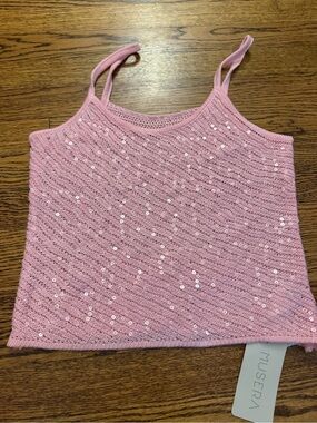 Musera Pink Sequin Knit Camisole